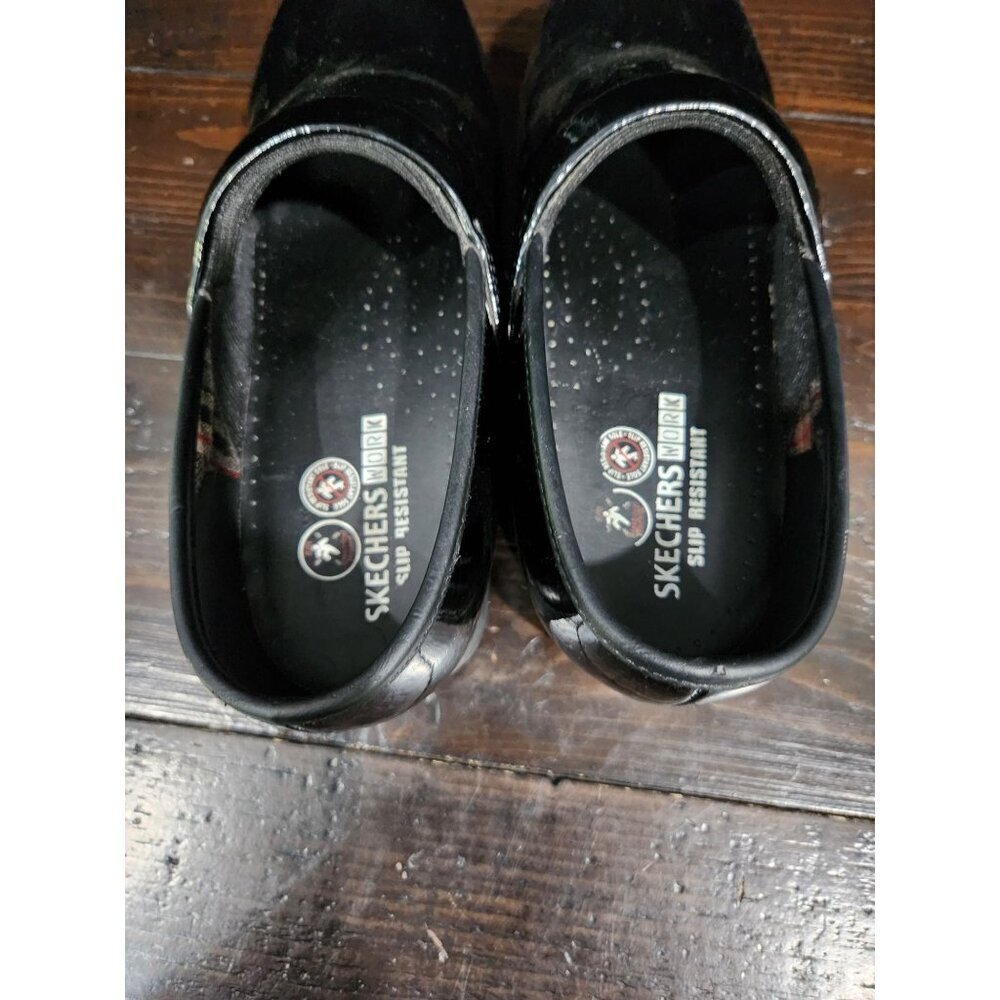 EUC Skechers Work Black Patent Slip-Resistant Patent Clogs EH Rated/Sz. 10 - Picture 7 of 9